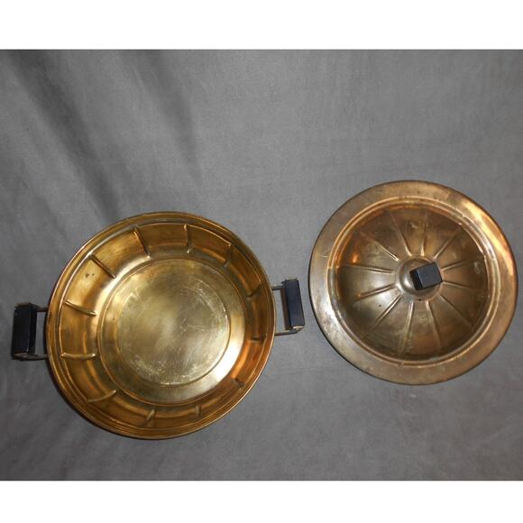 Vintage MCM Rochester Copper Chafing Parts 9" Round Dish w/Lid - Picture 9 of 12